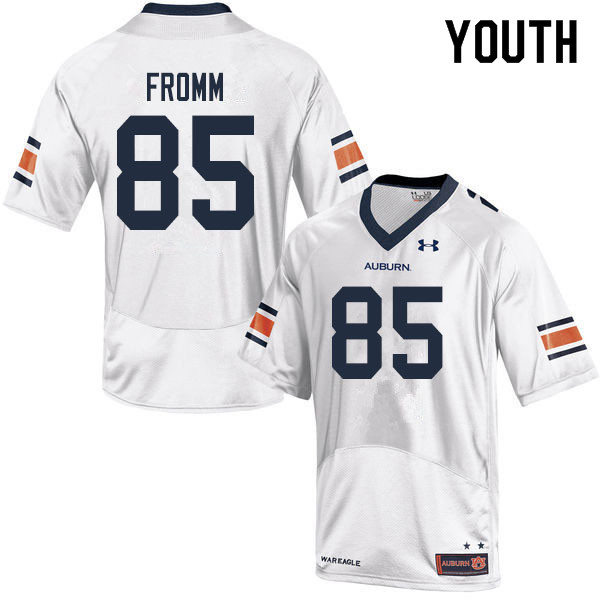 Youth #85 Tyler Fromm Auburn Tigers College Football Jerseys Sale-White - Click Image to Close